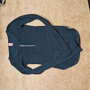 Fitted quarter-zip knit top